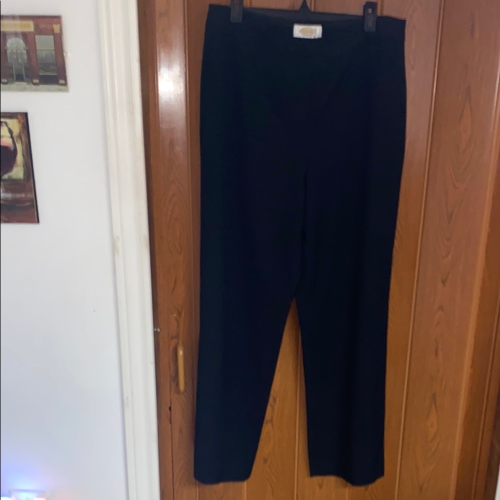 Vintage Elegant Black Women's Straight Leg Pants